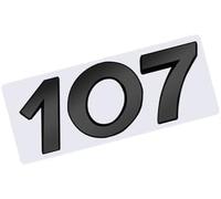 Auto Lettere Stemmi Adesivo per Peugeot 107, 3D Prima e Dopo L'auto Badge Sticker Decalcomanie Carrozzeria Parti Badge Decorazione Accessori,A Black