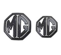 Auto Logo Stemmi Adesivo per MG ZS, Auto Emblema Lettere Cofano Griglia Anteriore Distintivo per Adesivo Decorazione Accessori,Front+Rear-Carbon Fibre Black
