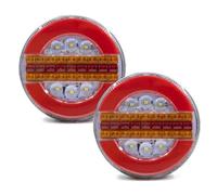 Auto Luci Di Coda 49 LED Rimorchio Camion Rotondo Hamburger Fanale Posteriore Lampeggiante Dinamico Segnale Stroboscopico Lampada Arresto Freno Retromarcia 12 V 24 V Gruppo Fanale Posteriore