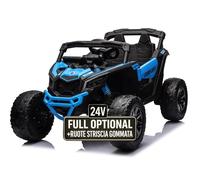 Auto Macchina Elettrica per Bambini 24V UTV CAN AM MAVERICK Full Optional Telecomando 2 Motori da 200W Porte Apribili Carico 25 Kg TOYSCAR (blue)