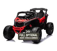 Auto Macchina Elettrica per Bambini 24V UTV CAN AM MAVERICK Full Optional Telecomando 2 Motori da 200W Porte Apribili Carico 25 Kg TOYSCAR (rosso)