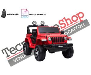 Auto Macchina Elettrica per Bambini Jeep Wrangler Rubicon 12V- Mp3 -Sedile Pelle