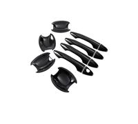 Auto Maniglie Esterne Porte In Fibra Di Carbonio Nero Lucido Cromato Auto Maniglia Della Porta Copertura Ciotola Adesivo Styling Per Hyundai Per Tucson Per IX35 2009-2013 2014(Black set 0 button)