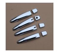 Auto Maniglie Esterne Porte Per Nissan Per Versa Per Tiida 2019 2020 2021 Chrome Maniglia Della Porta Copertura Pad Adesivo Stampaggio Styling Overlay Lunetta(1 keyhole 2 buttons)