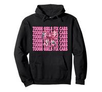 Auto Meccanico Ragazza Garage Chiave Mamma Duro Ragazze Fix Cars Felpa con Cappuccio