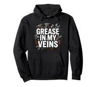 Auto Mechanic Grease in My Veins Gearhead Felpa con Cappuccio