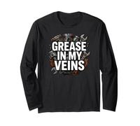 Auto Mechanic Grease in My Veins Gearhead Maglia a Manica