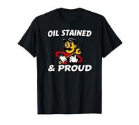Auto Mechanic Oil Stained And Proud Retro Garage Maglietta