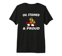 Auto Mechanic Oil Stained And Proud Retro Garage Maglietta Premium