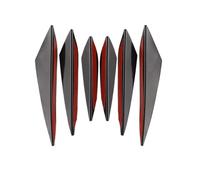 Auto Modified Surround Crash Strip Striscia In Fibra Di Carbonio 6 Pezzi Set Universale Crescent Wind Paraurti Anteriore Gonna Laterale Spoiler Diffusore Spoiler Paraurti(Black)