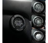 Auto Motor Start Stop Tasto di copertura per pulsante di avvio, coperchio Push to Start, custodia protettiva per pulsante di avvio del motore, accessori interni auto, compatibile (nero)