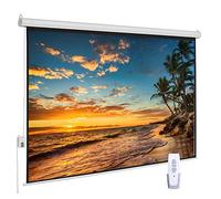 Auto Motorized Projector Screen 100 inch 16:9 HD Diagonal with Remote Control, Wall/Ceiling Mounted Electric Movie Screen Wrinkle-Free, Great for Home Office Theater TV Usage