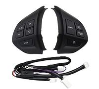 Auto Multifunzione Pulsanti Volante/Adatto for Mitsubishi ASX 2007-2012 /Adatto for Outlander Tasto di interruttore di controllo della velocità Tasto al volante multifunzione(Noir)