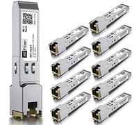 Auto-Negoziazione SFP al modulo RJ45, ricetrasmettitore Ethernet 10/100/1000BASE-T per Cisco GLC-T (10/100/1000)/SFP-GE-T (10/100/1000), Cisco Meraki, Cat5e, 100m (328 Ft) Confezione da 10