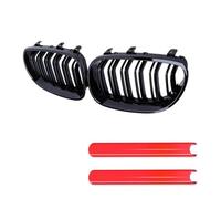 Auto Paraurti Anteriore Griglia Rene Racing Grill Griglie Trim Strisce Per BMW Per E60 E61 Serie 5 2003-2009 Gloss Nero Auto Griglia Anteriore(Rosso)