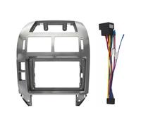 Auto Per VW Per Polo 2004-2011 Kit Montaggio Per Autoradio Mascherina Di Montaggio Cruscotto Centrale Anteriore Interno Auto Telaio Autoradio(Silver and cable)
