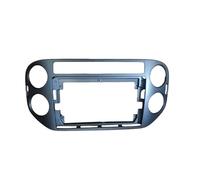 Auto Plancia Telaio Mascherina autoradio Adattatore per montaggio audio solo per cornice DVD per auto 2DIN, pannello cruscotto da 9 pollici, adatto per Tiguan 2010-17, lettore radio doppio(Gray)