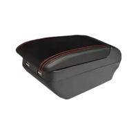 Auto Poggia Braccio Per Peugeot 207 CC Vano Portaoggetti Centrale Portabicchieri Accessori Auto Dedicati Bracciolo(H red line 4USB)