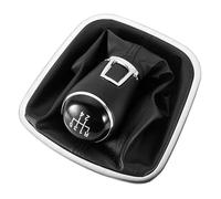 Auto Pomello Cambio,Antiscivolo della Leva Resistente all'Usura,Pomello Cambio,Look Sportivo per VW per Polo 6C 2015-2018-5 Speed Leather