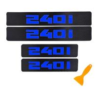 Auto Porta Sill Protector Fibra Di Carbonio Soglia Protettore Strisce Per B-MW 240i 4pcs Porta Entrata Guardia Scuff Plate Con Film Raschietto (Blu)