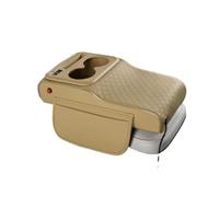 Auto Portabevande Portabicchiere Bracciolo Console Centrale | Cuscino bracciolo portabicchieri console centrale morbido e confortevole la ricarica e il supporto del telefono(Yellow)