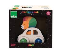 Auto Pouet Leone Andy Westface Clacson Integrato Bambini 18+ in Legno | Clacson divertente integrato | design colorato e illustrato | favorisce motricità fine e immaginazione | regalo nascita oggi