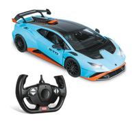 MONDO Motors, LAMBORGHINI HURACAN STO 2.4GHz, Modello in Scala 1: 14, fino a 10 km/h di Velocità, Auto Giocattolo per Bambini 63707, azzuro