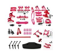 Auto RC Accessori per Tamiya per TT02 1/10 RC Auto Parti di Aggiornamento Modifica Metallo Kit Accessori Bracci Sospensione Sterzo Set(Red)