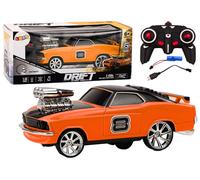 Auto RC drift 1:18 con drift a 360° , luci e suoni - arancione
