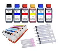 Auto Reset Cartucce ricaricabili T2421, T2422, T2423, T2424, T2425, T2426 / T2431, T2432, T2433, T2434, T2435, T2436, T24 XL + 600 ml inchiostro Ink-Mate