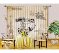 Auto Retrò Building 3D Tenda Bloccare Foto Stampa Tendaggio Drappo Tessuto Fines
