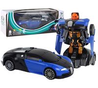 Auto-robot 2v1 blu con effetti luminosi