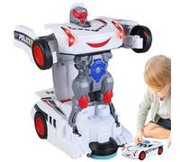 Auto Robot Trasformabile Giocattolo - Veicolo della Polizia in ABS 23,5x11,5x7,5 cm, Auto Deformativa Creativa Multifunzionale 2 in 1 con Ruote Girevoli a 360° | Emozionante regalo di compleanno,