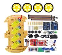Auto Robotica 4WD in Plastica per Coding Bambini | Focus STEM, coding per facile, controllo remoto, evita ostacoli, segue per linea, per montaggio semplice