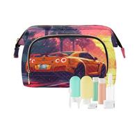 Auto rossa della borsa di trucco di viaggio nelle borse cosmetiche di grande capacità della strada per le donne, Multicolore, Taglia unica, casual