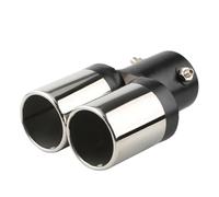 Auto Scarico 1 Pz 25" Ingresso Auto Marmitta Terminale Scarico Acciaio Inox Doppio Tubo Rivestimento Modificato Coda Posteriore Gola Maggior Terminale Scarico(Blackchrome straight)