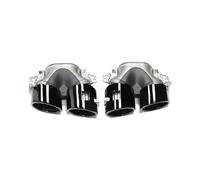 Auto Scarico Per Mercedes Per Benz W177 A35 C118 CLA35 X247 GLB35 2020+ Terminale Scarico Paraurti Posteriore Terminali Marmitta Tubo Ugello Terminale(Black Exhaust)