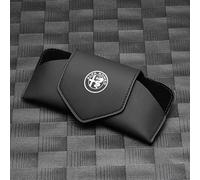 Auto Scatola Portaocchiali per Alfa Romeo Giulietta 2010-2020,Porta Occhiali da Sole Pelle Custodia per Occhiali Organizer Visiera Parasole Supporto per Occhiali Scatola Portaoggetti,A