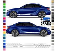 Auto Seiten-Streifen Aufkleber-Set, Decor Con con Testo a Scelta E Lunghezza