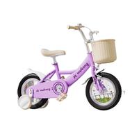 auto senza pedali Bicicletta per bambini per bambine dai 3 ai 10 anni, bici da 12-20 pollici ragazza con ghirlande, campanello e cesto, bici per bambini twister auto(viola, 16 pollici)