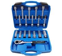 Auto Set Chiavi a Bussola 18 Pezzi Sospensione Mozzo Sterzo Ammortizzatore Puntone Dado Strumento Di Rimozione Kit Prese Prese A Cricchetto Set Strumento Di Riparazione Auto