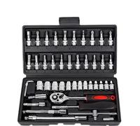 Auto Set Chiavi a Bussola Kit Di Strumenti Riparazione Auto Da 46 Pezzi Chiave Dinamometrica A Cricchetto Set Prese Per Cacciavite Combinazione Utensili Manuali Kit Strumenti Per La Casa