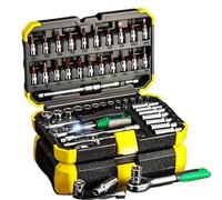 Auto Set Chiavi a Bussola Set Di Chiavi A Cricchetto A Bussola Da 53 Pezzi Da 1/4 Di Pollice Con Set Di Bussole Metriche E Barra Di Estensione Per La Riparazione Automatica