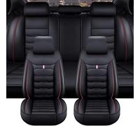 Auto Set Coprisedili Coprisedile,per VW T-Cross 2019-2024 (Upper Level) Pelle PU Anteriori Posteriori Copri-Sedile Completo Impermeabile Comfort Accessori Interno,Black-Red