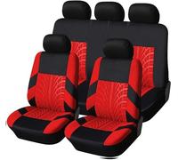 Auto Set Coprisedili per Suzuki Swift Jimny Vitara Swift Grand Vitara Fiat 500 Punto 500L 500X, 5 Posti Traspirante Durevole Protezione Sedile Accessori Interni Auto,A-Red