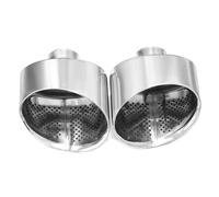 Auto Silenziatore 1 Paio Di Tubi Scarico Per Auto Terminali Per Jaguar XJ/XJL Ovali In Acciaio Inossidabile(Argento)