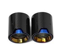 Auto Silenziatore 2 Pezzi/lotto Terminale Scarico Auto Per BMW Serie F22 F23 Per M235i Per M240i In Fibra Carbonio ID60mm Punte Automobile Tubo Scarico(Blu)