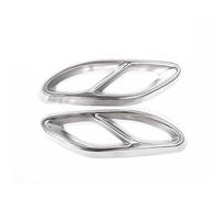 Auto Silenziatore Di Scarico Posteriore Tubo Di Copertura Trim Coda Gola Telaio In Acciaio Inox Per Mercedes Per Benz CLS C257 2018-2021 CLA 2017-2019(Argento)