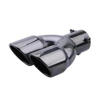 Auto Silenziatore Terminale Di Scarico Posteriore Universale Da 63 Mm Per Auto Con Doppia Punta In Acciaio Inossidabile Spesso Cromato Rotondo(Gun black)