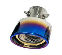 Auto Silenziatore Terminale Di Scarico Universale Per Auto Tubo Cromato Posteriore Modificato In Acciaio Inossidabile Rotondo(Blu)